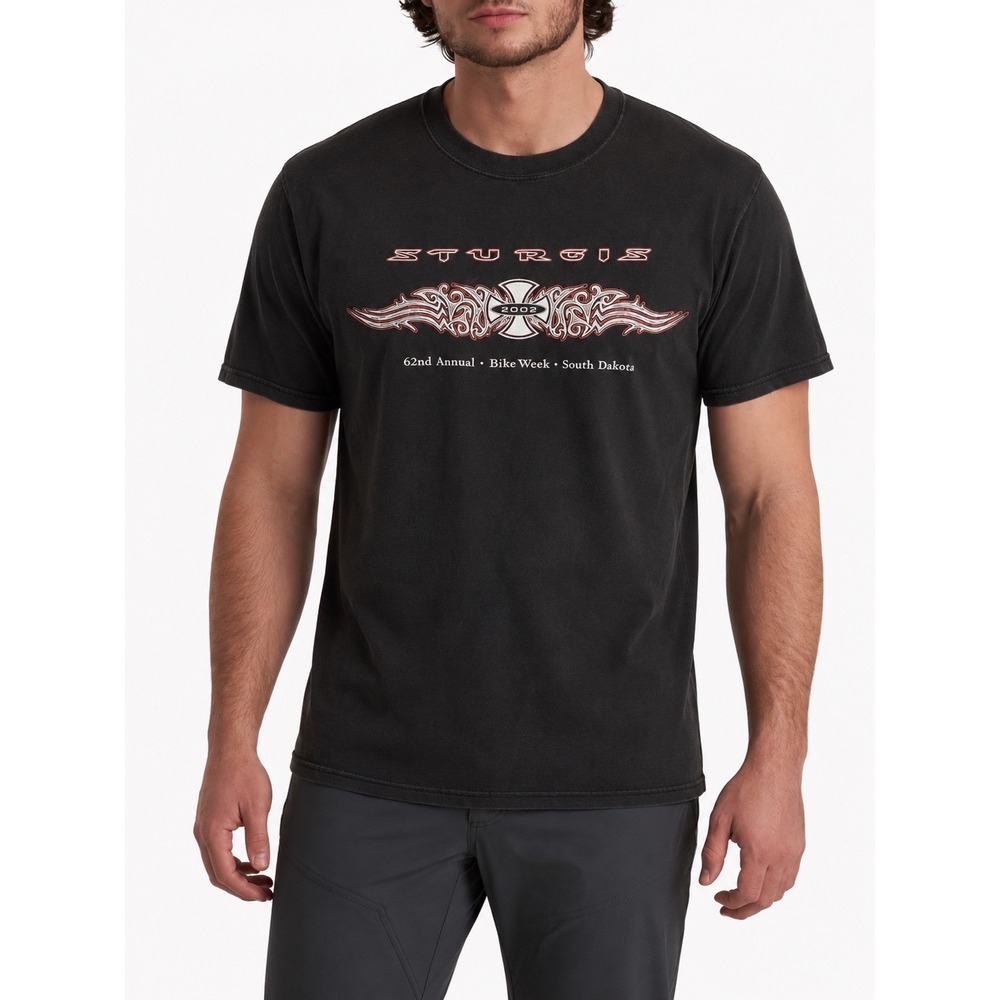 2002 Sturgis 62nd Annual Bike Week South Dakota Black Short Sleeve T-shirt